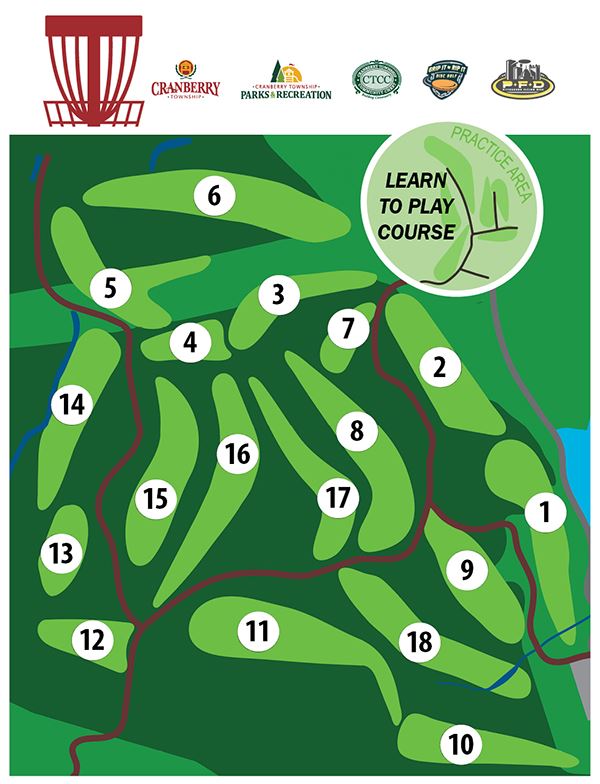Map of Disc Golf Course at North Boundary Park