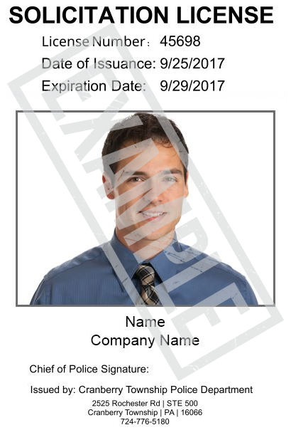 Solicitation License Badge